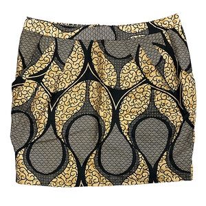 dsenyo Black Tan Mini Skirt Pleated Pockets Size 33 Large